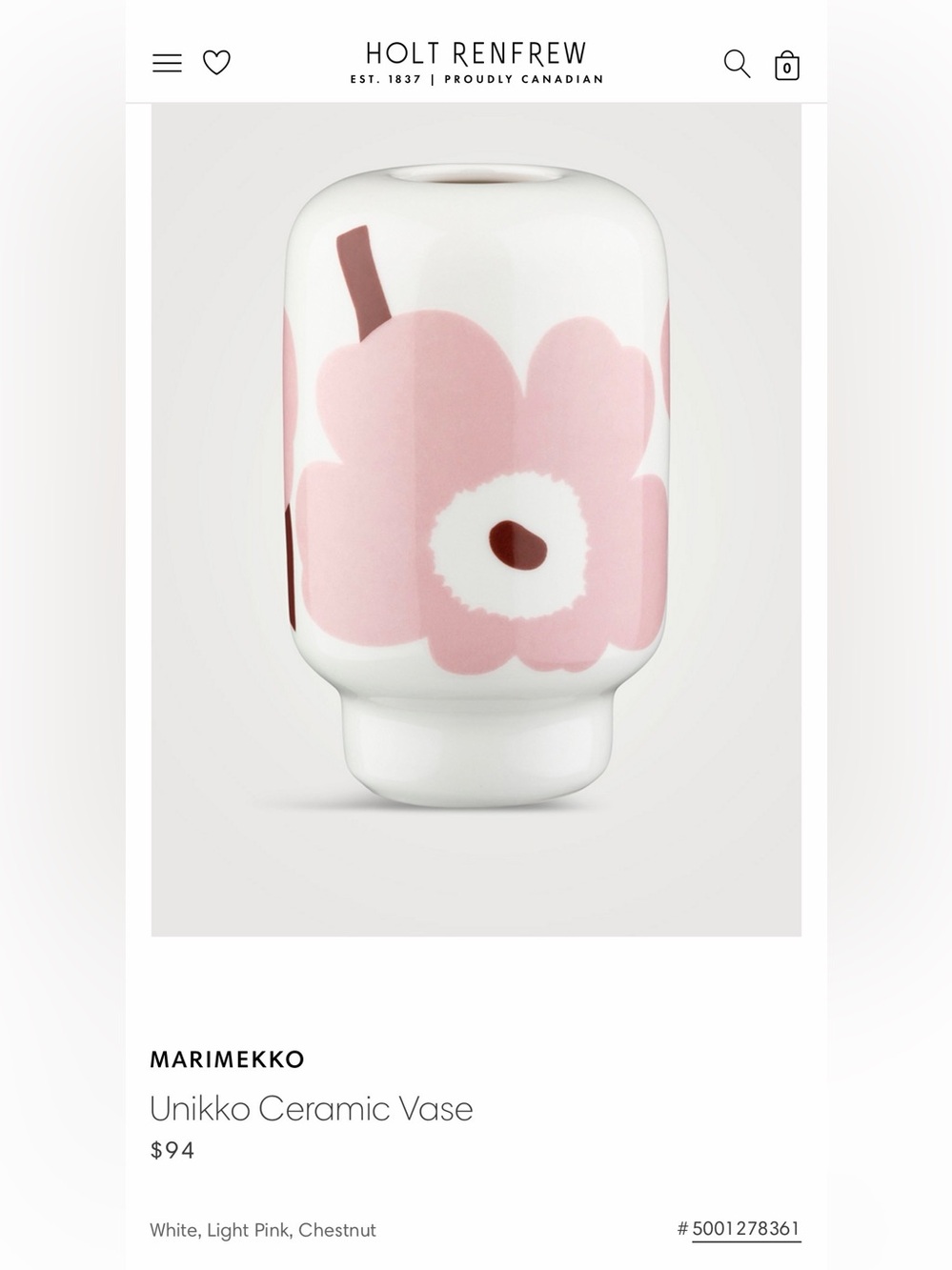 MARIMEKKO Unikko Ceramic Vase - Picture 7 of 7